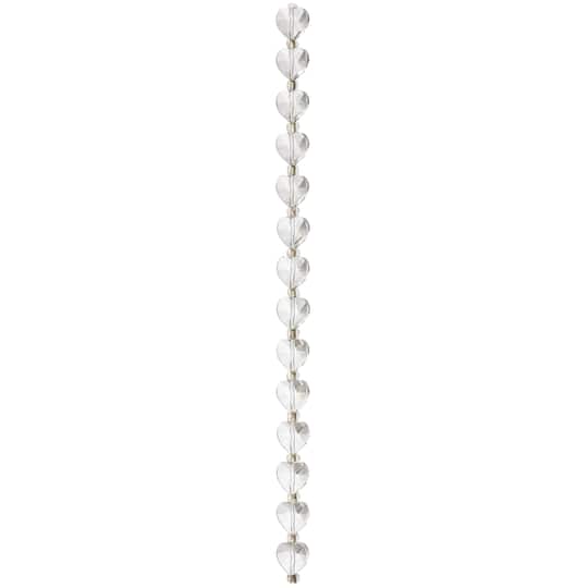 12 Pack: Clear Faceted Glass Heart Beads, 10mm by Bead Landing™